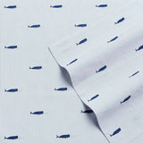 King size Coastal Beach 100-Percent Cotton Navy Blue White Stripe Sheet Set