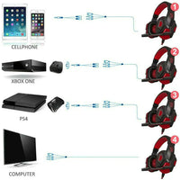 3.5mm Gaming Headset Mic LED Headphones Stereo Bass Surround For PC PS4 Xbox One