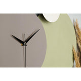 Muyika Handmade Metal Wall Clock - Unique Decorative Silent Sweep Clock for Home and Office (Green-Grey-Cream)