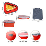 Collapsible Adjustable Reusable Pizza Storage Container with 5 Microwavable Serving Trays