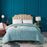 Kasentex Reversible All-Season Plush Comforter Set Twin/Queen/King - Warm Plush Bedding for Winter
