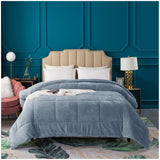 Kasentex Reversible All-Season Plush Comforter Set Twin/Queen/King - Warm Plush Bedding for Winter