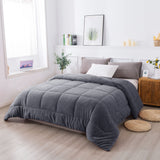 Kasentex Reversible All-Season Plush Comforter Set Twin/Queen/King - Warm Plush Bedding for Winter