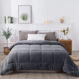 Kasentex Reversible All-Season Plush Comforter Set Twin/Queen/King - Warm Plush Bedding for Winter