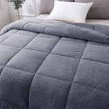 Kasentex Reversible All-Season Plush Comforter Set Twin/Queen/King - Warm Plush Bedding for Winter