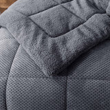 Kasentex Reversible All-Season Plush Comforter Set Twin/Queen/King - Warm Plush Bedding for Winter