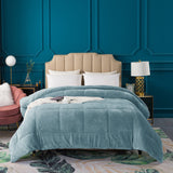 Kasentex Reversible All-Season Plush Comforter Set Twin/Queen/King - Warm Plush Bedding for Winter