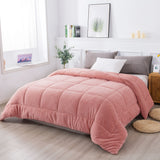 Kasentex Reversible All-Season Plush Comforter Set Twin/Queen/King - Warm Plush Bedding for Winter
