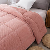 Kasentex Reversible All-Season Plush Comforter Set Twin/Queen/King - Warm Plush Bedding for Winter