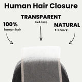 Kinky Curly 4x4 Transparent Lace Human Hair Closure