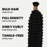 Kinky Curly Bulk 100% Human Braiding Hair