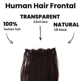 Kinky Straight 13x4 Transparent Lace Human Hair Frontal