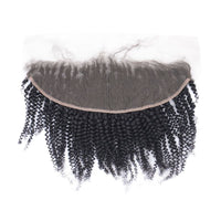 Afro Kinky Curly 13x4 Transparent Lace Human Hair Frontal