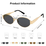 SOJOS Retro Oval Sunglasses for Women Men Trendy Sun Glasses Classic Shades UV400 Protection SJ1217 Gold/Grey