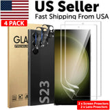 Tempered Glass Screen Protector Lens Hydrogel For Samsung S23 S22 Ultra Plus USA
