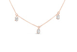 14K Rose Gold 1 3/8 Cttw Oval Lab Grown Diamond Dangle Station Necklace - 17" Inches