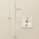 Modern Farmhouse Solid Wood Coat Rack Entryway Hall Tree Hat Stand in Light Grey