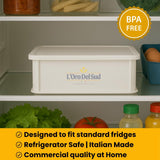 L'Oro Del Sud Dough Proofing Box with Lid (1 Box + 1 Lid) White – Italian Made Professional Quality