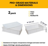 L'Oro Del Sud Dough Proofing Box with Lid (1 Box + 1 Lid) White – Italian Made Professional Quality