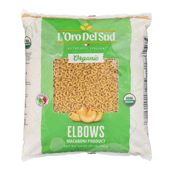 L'Oro Del Sud, Organic Elbows Pasta, 2 Pack x 10 lb Bag