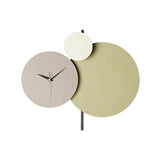 Muyika Handmade Metal Wall Clock - Unique Decorative Silent Sweep Clock for Home and Office (Green-Grey-Cream)