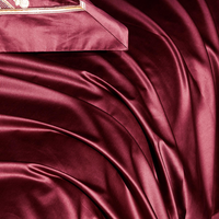 Lezkira Burgundy Red Embroidery Luxury Egyptian Cotton Duvet Cover | 3CARATS