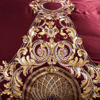 Lezkira Burgundy Red Embroidery Luxury Egyptian Cotton Duvet Cover | 3CARATS