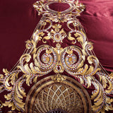 Lezkira Burgundy Red Embroidery Luxury Egyptian Cotton Duvet Cover | 3CARATS