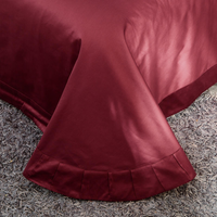 Lezkira Burgundy Red Embroidery Luxury Egyptian Cotton Duvet Cover | 3CARATS