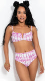 Bar III Summer Stripes V-Wire Bikini Swim Top