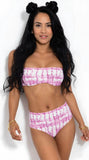 Bar III Summer Stripes High-Rise Bikini Swim Bottoms