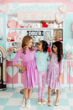 Bright Lilac 3/4 Sleeve Pocket Twirl Dress