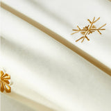Luxury Christmas Floral Embroidery Cotton Duvet Cover Set | 3CARATS