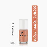 Flormar Full Color Nail Polish - High Pigment, Long Lasting, Glossy Finish - FC45 Peach Sparkler
