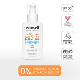 Ecowell Organic Sunscreen Lotion - 30 SPF, Vegan & Mineral UVA UVB Protection, Moisturizing & Eco-Friendly