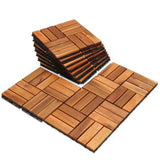 Solid Wood Deck Tiles Set 10