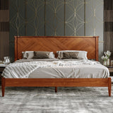 Panthera Solid Wood Bed Frame With Headboard