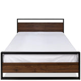 Modern FarmHome Queen Low Profile Metal Wood Platform Bed