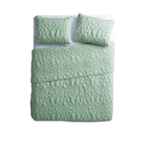 Queen Coastal Beach Starfish Seashell Seahorse Light Green Teal Quilt Set