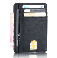 Leather Slim Wallet Credit Card Holder RFID Blocking Pocket ID Money USA