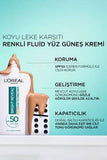 L'Oreal Paris Bright Reveal Tinted Sunscreen Fluid SPF 50 - Dark Spot Corrector, Evens Skin Tone, Medium Tint, Daily Sun Protection