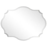 Modern Frameless 32 x 24 inch Scalloped Beveled Accent Bathroom Mirror
