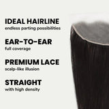 Malaysian Straight 13x4 Transparent Lace Human Hair Frontal
