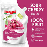 Mazzoni, Sour Cherry Puree, 100% Pure Sour Cherry, Just Fruit, No Sugar Added, 2.2 lb