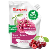Mazzoni, Sour Cherry Puree, 100% Pure Sour Cherry, Just Fruit, No Sugar Added, 2.2 lb