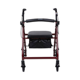 McKesson Lightweight 4 Wheel Rollator Walker, Red