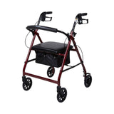 McKesson Lightweight 4 Wheel Rollator Walker, Red