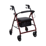 McKesson Lightweight 4 Wheel Rollator Walker, Red