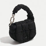Mini Bag Edgy Black Mini Cloud Waist Pack Lightweight Solid Secure Button Closure with Decorative Coin Purse and Headphone Bag