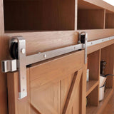 J-Strap Cabinet Barn Door Hardware Kit | Brushed Nickel